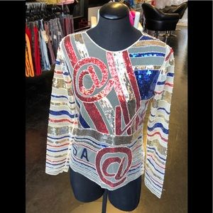 Sequin sheer top